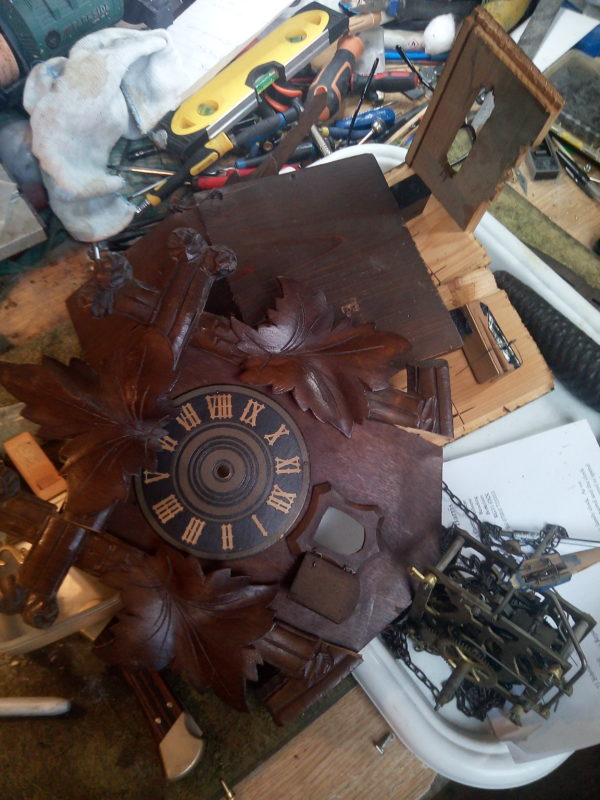 1st Prize to Guy for the most damaged cuckoo clock ever Braintree