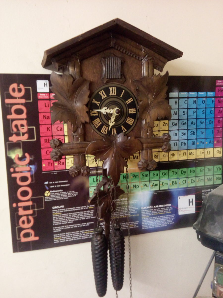 1st Prize to Guy for the most damaged cuckoo clock ever Braintree